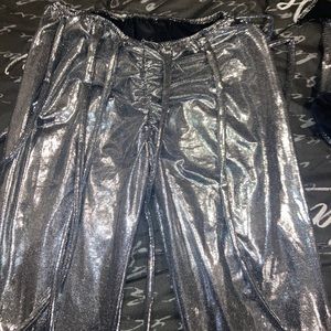 Finesse two piece silver  matalic pants set